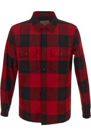 Woolrich Koszule, Mężczyzna, Czerwony, L, Alaskan Check Overshirt