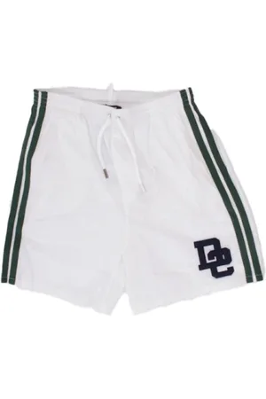 Dsquared2 Stroje kąpielowe, Mężczyzna, Biały, S, Logo Swimwear