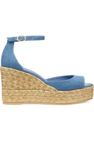 Stuart Weitzman Buty, Kobieta, Niebieski, 38 1/2 EU, Denim, Nudistia Espadrille Wedge