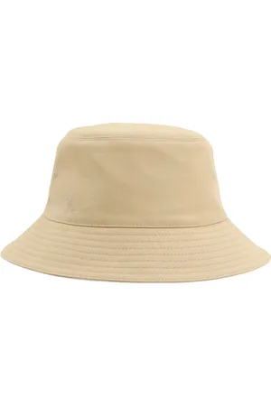 Burberry Akcesoria, Kobieta, Beżowy, M, Bawełna, Stylowy kapelusz Cloche z mieszanki bawełny ze szwami