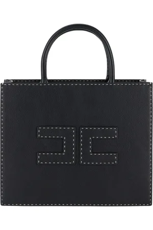 Elisabetta Franchi Torebki, Kobieta, Czarny, ONE SIZE, Poliester, Średnia Torba Tote