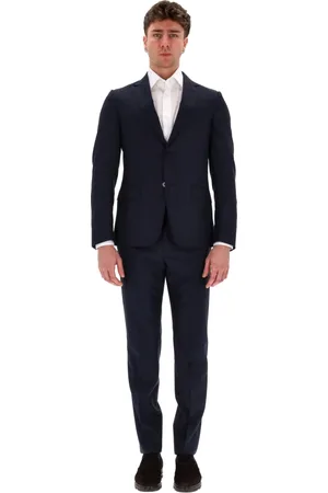 Ermenegildo Zegna Garnitury, Mężczyzna, Niebieski, L, Wełna, Niebieska Sukienka z Wełny w Stylu Drop 8