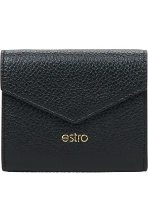 Estro Akcesoria, Kobieta, Czarny, ONE SIZE, Skóra, Mały Czarny Portfel