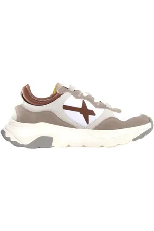 W6YZ Buty, Mężczyzna, Wielobarwność, 44 EU, Sneakers w odcieniach taupe, biały i kasztan