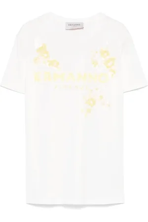 ERMANNO SCERVINO Koszulki, Kobieta, Biały, M, Bawełna, Casual Cotton Tee