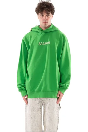 BARROW Bluzy, Mężczyzna, Zielony, XL, Bawełna, Bluza z kapturem Oversize z nadrukiem