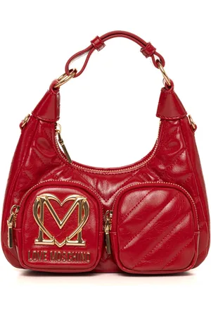 Moschino Torebki, Kobieta, Czerwony, ONE SIZE, Stylowa torebka na ramię w kształcie półksiężyca