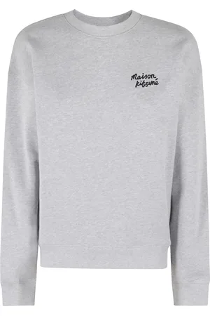 Maison Kitsuné Bluzy, Kobieta, Szary, S, Bawełna, Wygodna bluza dresowa z napisem