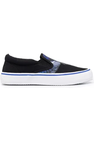 MARCELO BURLON Buty, Mężczyzna, Czarny, 40 EU, Poliester, Drukowane wsuwane sneakersy