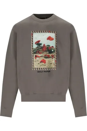 Daily paper Bluzy, Mężczyzna, brązowy, M, Bawełna, Oversize`owa bluza z nadrukiem logo