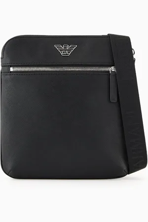 Emporio Armani Torebki, Mężczyzna, Czarny, ONE SIZE, Skóra, Mała torba listonoszka ze sztucznej skóry