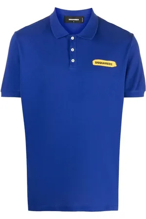 Dsquared2 Koszulki, Mężczyzna, Niebieski, M, Bawełna, Stylowa koszulka polo z logo