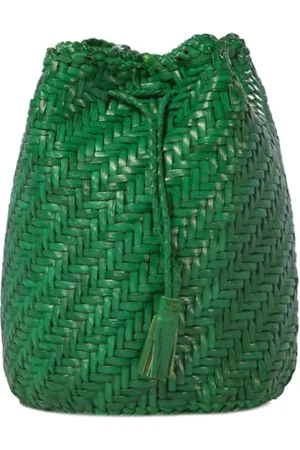 Dragon Diffusion Torebki, Kobieta, Zielony, ONE SIZE, Skóra, Stylowa skórzana torba typu bucket bag