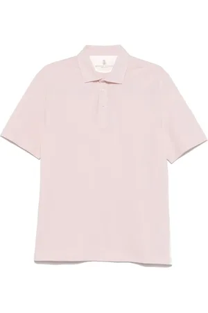 Brunello Cucinelli Koszulki, Mężczyzna, Różowy, 2XL, Bawełna, Jasnoróżowy sweter polo