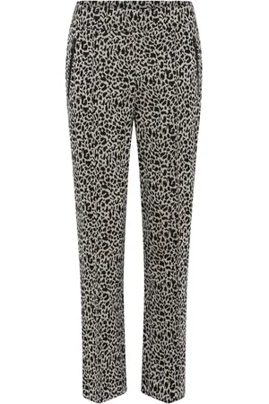 C.ro Spodnie, Kobieta, Wielobarwność, XL, Spodnie Jacquard Leo z Elastycznym Pasem