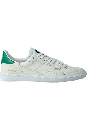 Hidnander Buty, Kobieta, Biały, 38 EU, Niskie skórzane trampki z motywem logo