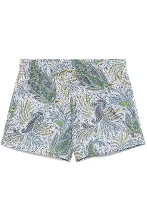 Etro Stroje kąpielowe, Mężczyzna, Wielobarwność, 2XL, Szorty kąpielowe w liście ze sznurkiem