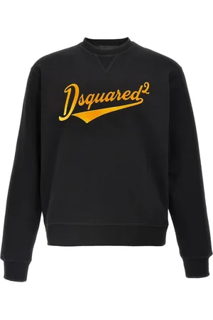 Dsquared2 Bluzy, Mężczyzna, Czarny, L, Czarny Sweter z Logo Długim Rękawem