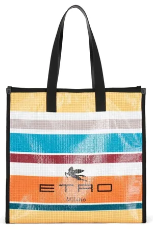 Etro Torebki, Kobieta, Wielobarwność, ONE SIZE, Bawełna, Wielobarwna torba typu tote w paski