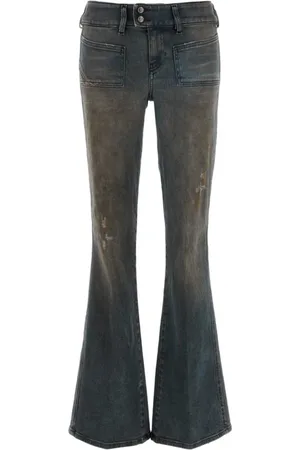 Diesel Jeansy, Kobieta, Szary, W26, Bawełna, Rozkloszowane jeansy ze stretchem