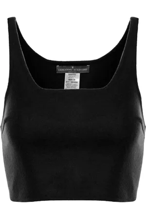 ERMANNO SCERVINO Koszulki, Kobieta, Czarny, M, Stylowy Top Bez Rękawów