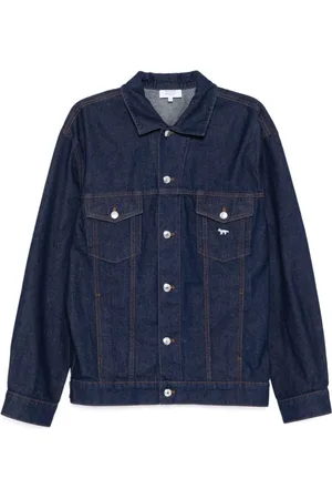 Maison Kitsuné Kurtki, Mężczyzna, Niebieski, S, Bawełna, Kurtka Trucker