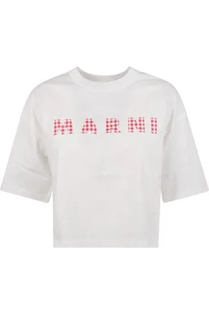Marni Koszulki, Kobieta, Biały, 3XS, Bawełna, Stylowy T-shirt