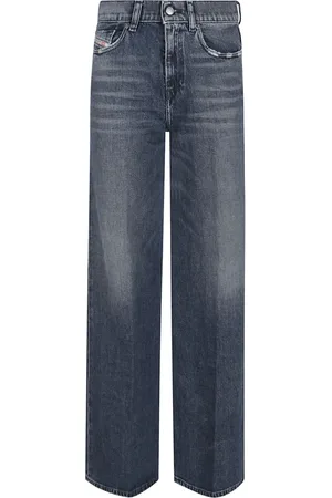 Diesel Jeansy, Kobieta, Niebieski, W28, Bawełna, Jeansyy z szerokimi nogawkami