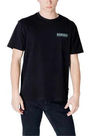 Napapijri Koszulki, Mężczyzna, Czarny, M, T-shirt z graficznym nadrukiem z bawełny
