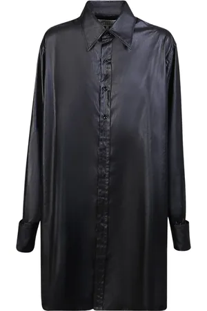 Maison Margiela Bluzki, Kobieta, Czarny, 3XS, Poliester, Wyrafinowana koszula o kroju oversize