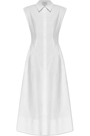 Sportmax Sukienki, Kobieta, Biały, S, Bawełna, Bawełniana Sukienka ‘Fabiana’