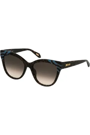 Roberto Cavalli Akcesoria, Kobieta, Niebieski, ONE SIZE, Kobiece okulary przeciwsłoneczne z metalowymi nitami