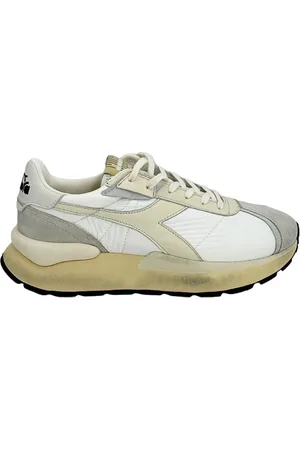 Diadora Buty, Mężczyzna, Biały, 45 EU, Zamsz, Białe sneakersy z szarym zamszowym noskiem