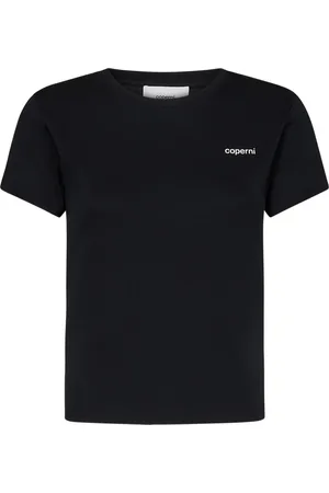 COPERNI Koszulki, Kobieta, Czarny, L, Bawełna, T-shirt Slim Fit z logo