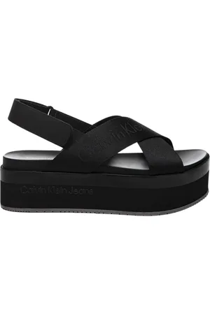 Calvin Klein Buty, Kobieta, Czarny, 38 EU, Sandały Flatform Sling