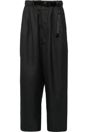 Comme des Garçons Spodnie, Mężczyzna, Czarny, S, Wełna, Wełniane spodnie z czarną, elastyczną gumką w pasie