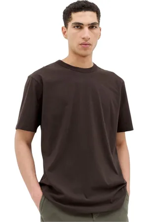 DRIES VAN NOTEN Koszulki, Mężczyzna, brązowy, S, Bawełna, Bawełniany T-shirt z okrągłym dekoltem