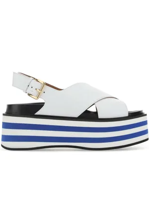 Marni Buty, Kobieta, Biały, 38 EU, Skóra, Płaskie sandały