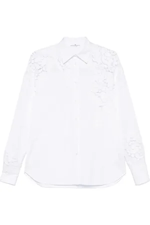 ERMANNO SCERVINO Bluzki, Kobieta, Biały, S, Bawełna, Koszula damska Bianco