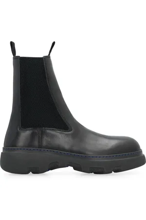 Burberry Buty, Mężczyzna, Czarny, 40 EU, Skóra, Botki Chelsea z elastycznymi wstawkami