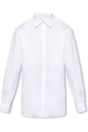 DRIES VAN NOTEN Koszule, Mężczyzna, Biały, L, Bawełna, Koszula bawełniana