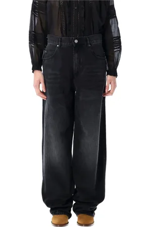 Isabel Marant Jeansy, Kobieta, Czarny, 2XS, Czarne Spłowiałe Jeansyy Joanny Ss 25
