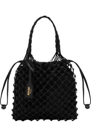 Moschino Torebki, Kobieta, Czarny, ONE SIZE, Mała Koszykowa Siatkowa Torba na Ramię