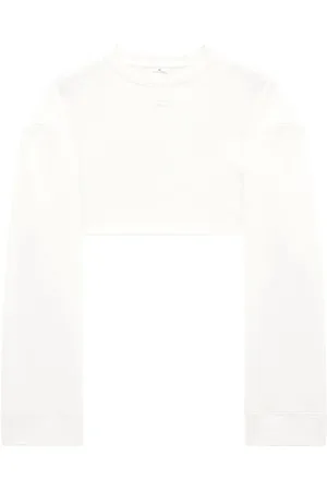 Courrèges Bluzy, Kobieta, Biały, M, Bawełna, Sweter Cocoon