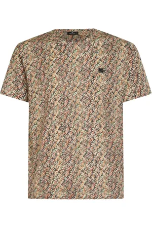 Etro Koszulki, Mężczyzna, Wielobarwność, M, Bawełna, T-shirt z nadrukiem palm
