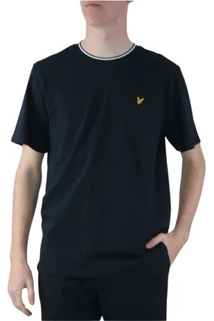 Lyle & Scott Koszulki, Mężczyzna, Niebieski, M, Bawełna, Klasyczna koszulka T-Shirt