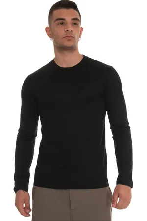 Emporio Armani Koszulki, Mężczyzna, Czarny, S, Bawełna, Dopasowana koszulka z długim rękawem