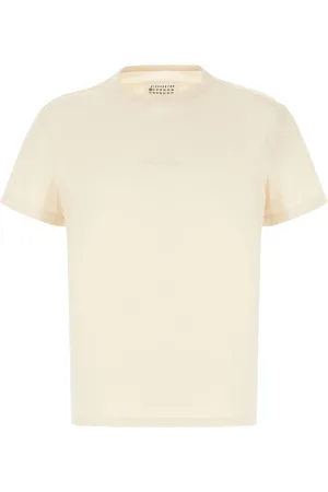 Maison Margiela Koszulki, Mężczyzna, Beżowy, M, Bawełna, Casualowa bawełniana koszulka