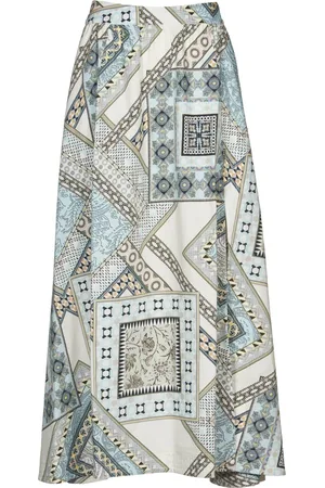 Etro Spódnice, Kobieta, Szary, S, Bawełna, Bohemian Patchwork Skirt