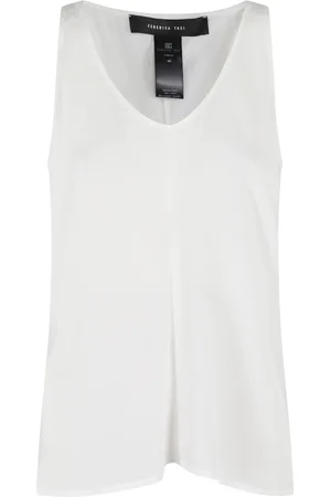 FEDERICA TOSI Koszulki, Kobieta, Biały, S, Elegancka Sukienka Crepe de Chine